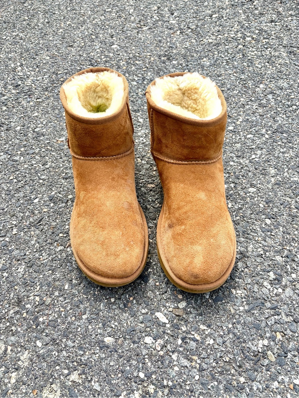 UGG Classic Short Shearling-Lined Suede Booties - Chestnut Brown